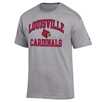 Men's Champion Heather Gray Louisville Cardinals High Motor T-Shirt