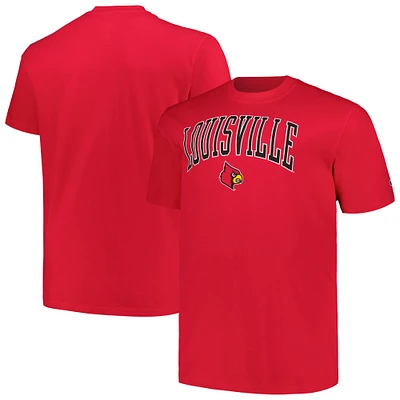 T-shirt Champion Rouge Louisville Cardinals Big & Tall Arch Over Logo pour hommes