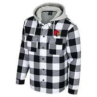 Men's Colosseum Black/White Louisville Cardinals Buffalo Plaid Full-Zip Jacket