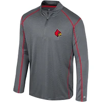 Men's Colosseum Black Louisville Cardinals Cameron Quarter-Zip Windshirt