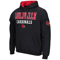 Men's Colosseum Black Louisville Cardinals Sunrise Pullover Hoodie