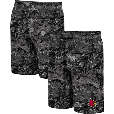 Short de bain pour homme Colosseum Charcoal Louisville Cardinals Realtree Aspect Ohana