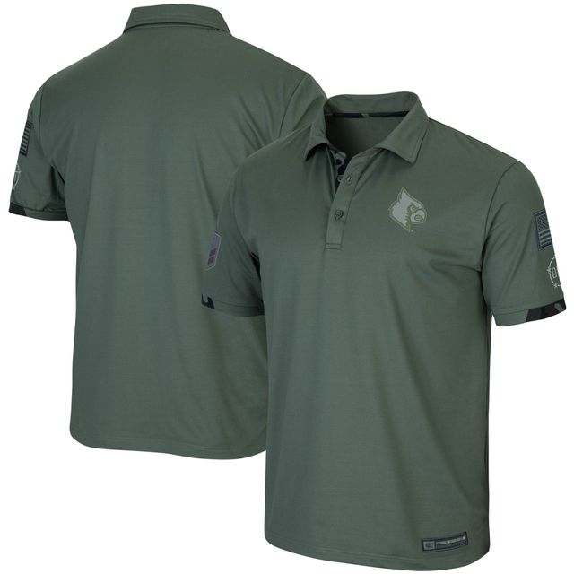 Polo pour homme Colosseum Green Louisville Cardinals OHT Military Appreciation Echo