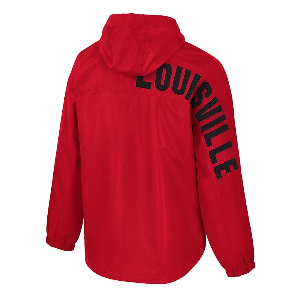 Men's Colosseum  Red Louisville Cardinals Reloaded Anorak Half-Zip Jacket