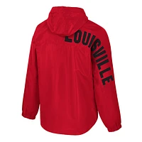 Men's Colosseum  Red Louisville Cardinals Reloaded Anorak Half-Zip Jacket