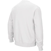 Men's Colosseum White Louisville Cardinals Arch & Logo Crew Neck Sweatshirt