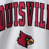 Men's Colosseum White Louisville Cardinals Arch & Logo Crew Neck Sweatshirt