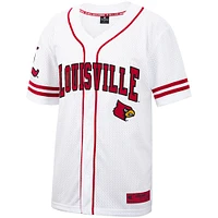 Men's Colosseum White Louisville Cardinals Free Spirited Mesh Button-Up Baseball Jersey