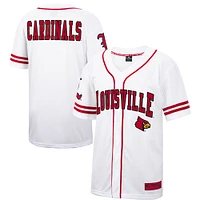 Men's Colosseum White Louisville Cardinals Free Spirited Mesh Button-Up Baseball Jersey
