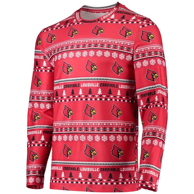 Concepts Sport Rouge Louisville Cardinals Ugly Sweater T-shirt et pantalon à manches longues pour homme