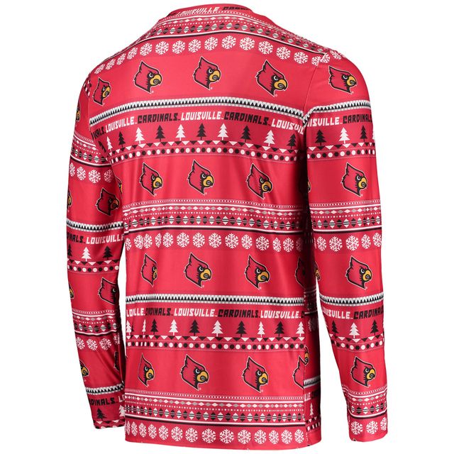 Concepts Sport Rouge Louisville Cardinals Ugly Sweater T-shirt et pantalon à manches longues pour homme