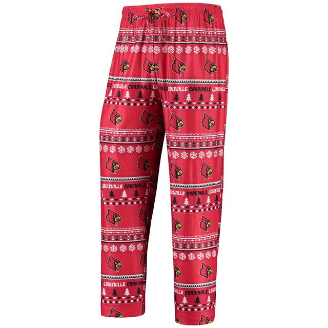 Concepts Sport Rouge Louisville Cardinals Ugly Sweater T-shirt et pantalon à manches longues pour homme
