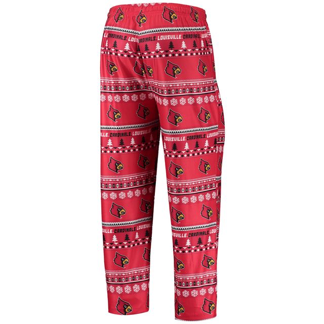 Concepts Sport Rouge Louisville Cardinals Ugly Sweater T-shirt et pantalon à manches longues pour homme