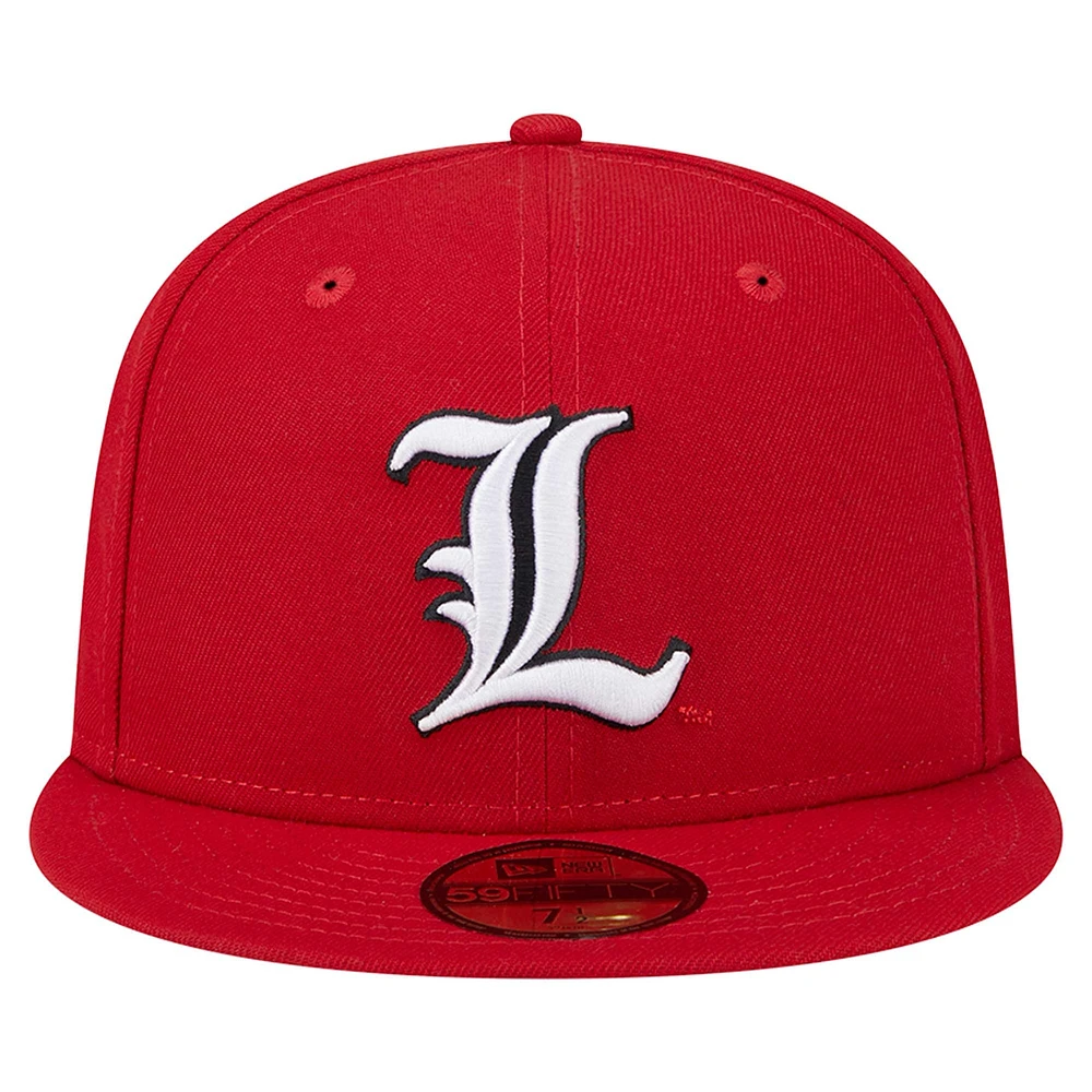 Men's New Era Red Louisville Cardinals 59FIFTY Fitted Hat