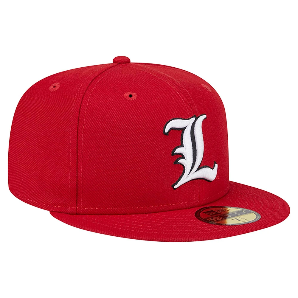 Men's New Era Red Louisville Cardinals 59FIFTY Fitted Hat