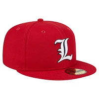 Men's New Era Red Louisville Cardinals 59FIFTY Fitted Hat