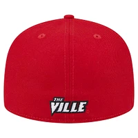 Men's New Era Red Louisville Cardinals 59FIFTY Fitted Hat