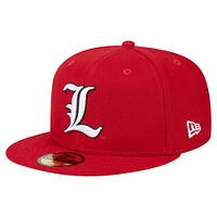 Men's New Era Red Louisville Cardinals 59FIFTY Fitted Hat