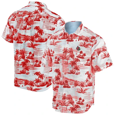Chemise boutonnée Tommy Bahama Texas Red Louisville Cardinals Tropical Horizons pour hommes