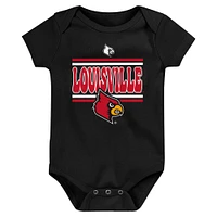 Newborn Red Louisville Cardinals Sunday Comics 3-Pack Bodysuit Set
