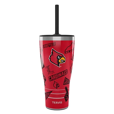 Gobelet Tervis Louisville Cardinals de 30 oz avec couvercle à paille
