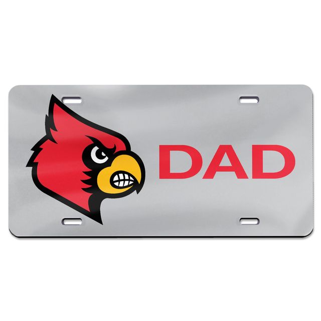 WinCraft Louisville Cardinals Dad Plaque d'immatriculation en acrylique découpée au laser