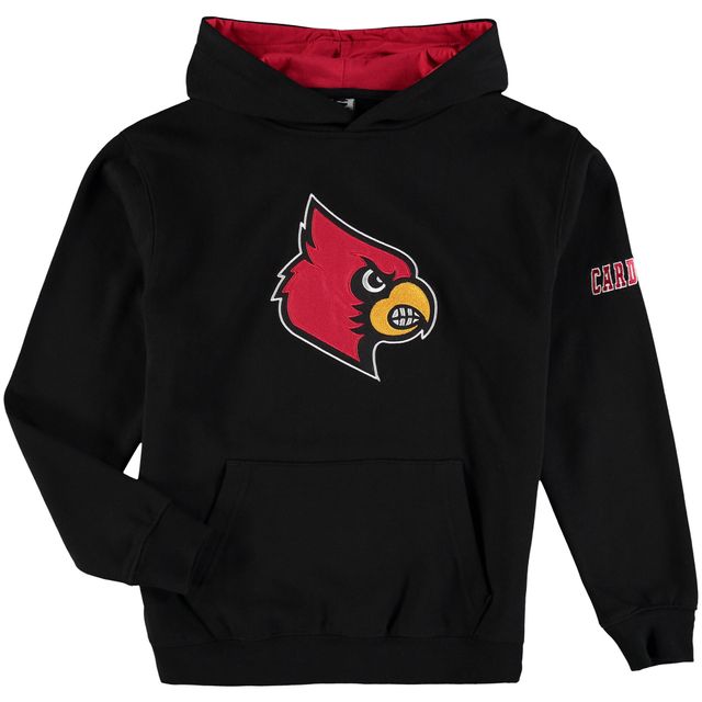 Chandail à capuchon noir gros logo Louisville Cardinals pour jeune