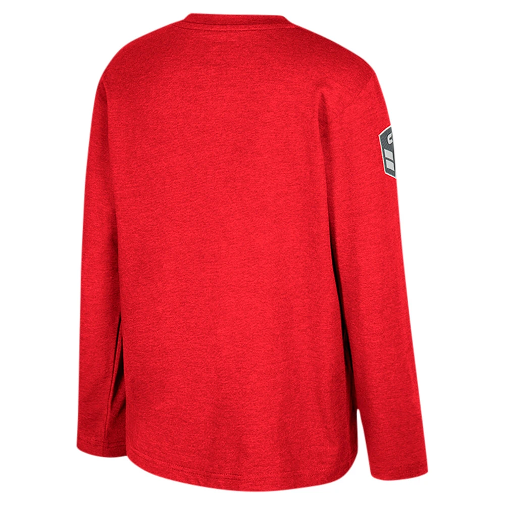 Youth Colosseum Heather Red Louisville Cardinals OHT Military Appreciation Oorah Long Sleeve T-Shirt