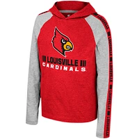 Youth Colosseum Red Louisville Cardinals Ned Raglan Long Sleeve Hooded T-Shirt