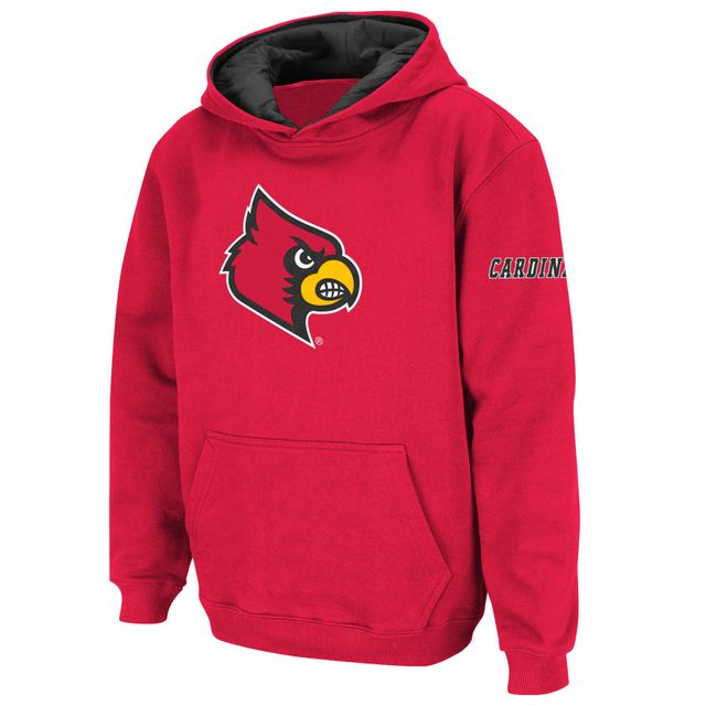Chandail à capuchon gros logo des Cardinals de Louisville pour jeunes Stadium Athletic rouge