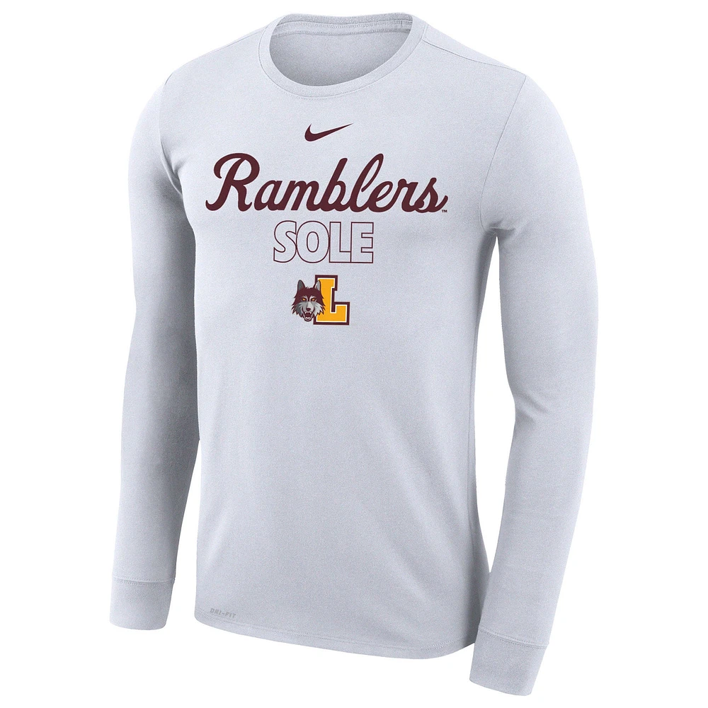Nike  White Loyola Chicago Ramblers 2023 On Court Bench Long Sleeve T-Shirt