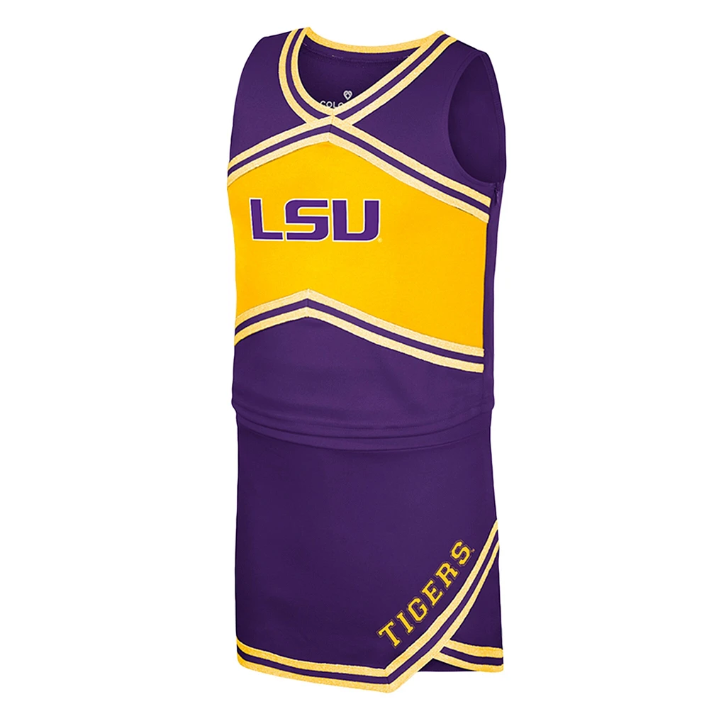 Girls Youth Colosseum Purple LSU Tigers Cheerleader Top & Skirt Set