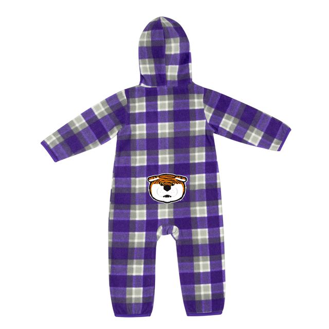 Colosseum pour bébé violet/gris LSU Tigers Farays Plaid Full-Zip Hoodie Jumper