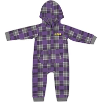 Infant Colosseum  Purple LSU Tigers Full-Zip Plaid Hoodie Long Sleeve Jumper