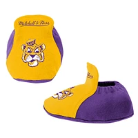 Infant Mitchell & Ness Purple/Gold LSU Tigers 3-Pack Bodysuit, Bib and Bootie Set