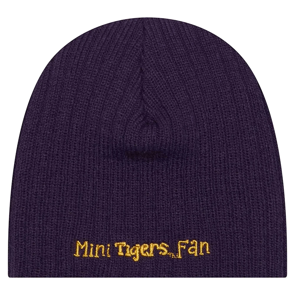 Infant New Era  Purple LSU Tigers Mini Fan Beanie