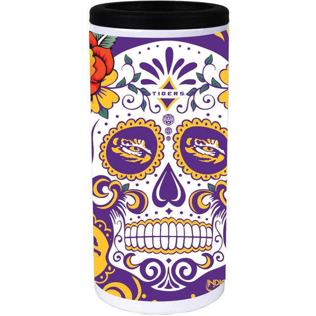 LSU Tigres Dia Acier Inoxydable 12oz. Refroidisseur de canette mince