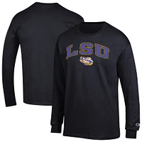 Men's Champion  Black LSU Tigers Arch Over Logo Long Sleeve T-Shirt