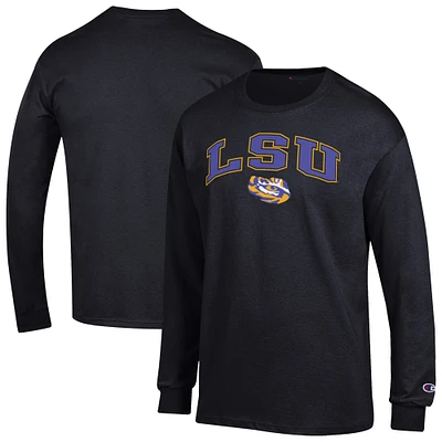 Men's Champion  Black LSU Tigers Arch Over Logo Long Sleeve T-Shirt