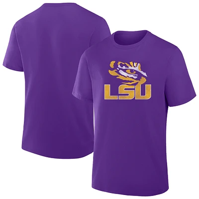 T-shirt à logo vintage vieilli LSU Tigers violet Fanatics pour hommes de grande taille