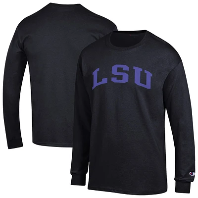 T-shirt à manches longues noir Champion LSU Tigers Basic Arch pour homme
