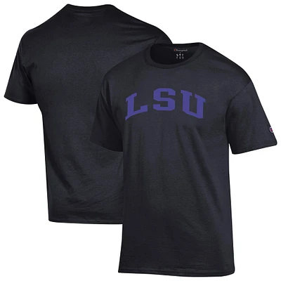 T-shirt noir basique Arch Champion pour homme des LSU Tigers