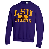 Sweat-shirt Champion violet LSU Tigers Arch Pill pour hommes