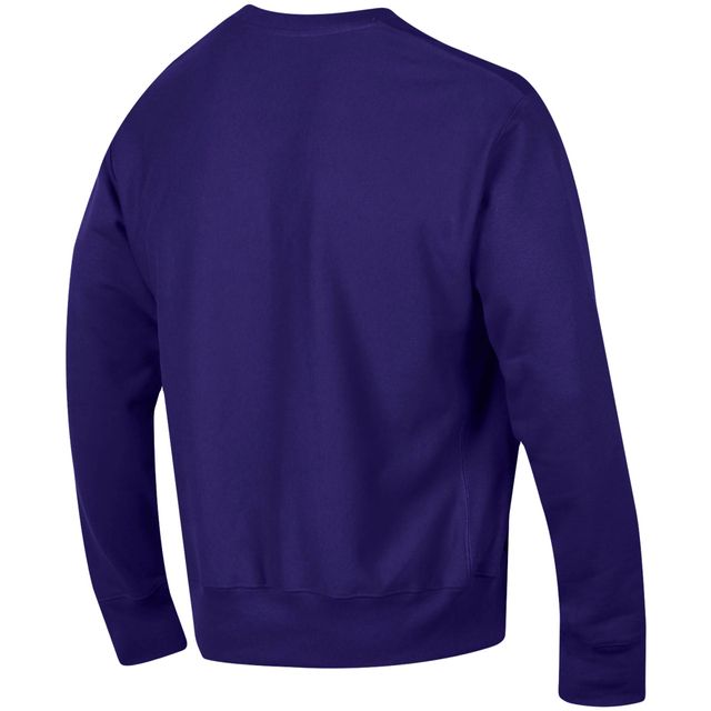 Sweat-shirt à armure inversée Champion LSU Tigers Arch violet pour homme
