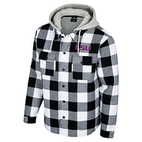 Men's Colosseum Black/White LSU Tigers Buffalo Plaid Full-Zip Jacket