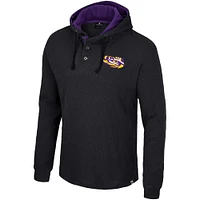 T-shirt à capuche thermique affirmatif Colosseum Black LSU Tigers pour hommes