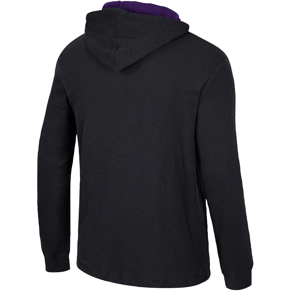 T-shirt à capuche thermique affirmatif Colosseum Black LSU Tigers pour hommes