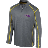 Men's Colosseum Black LSU Tigers Cameron Quarter-Zip Windshirt