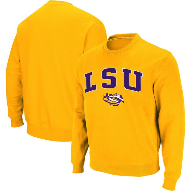 Colosseum Gold LSU Tigers Arch & Logo Crew Neck Sweat-shirt pour homme