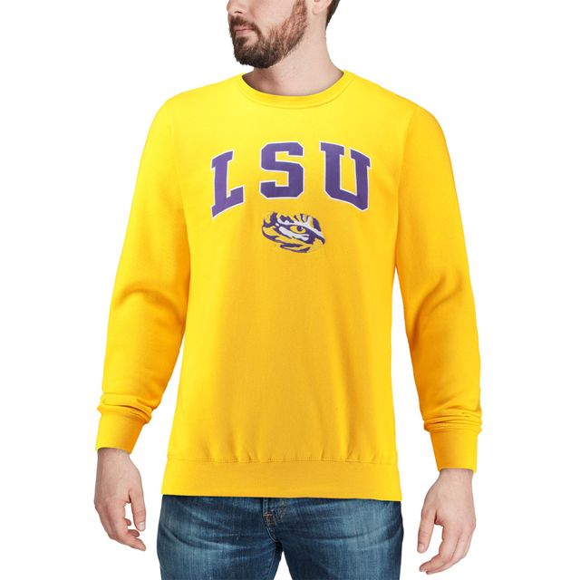 Colosseum Gold LSU Tigers Arch & Logo Crew Neck Sweat-shirt pour homme
